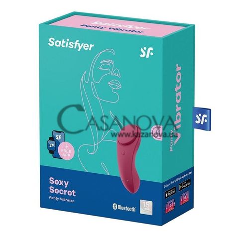 Основне фото Кліторальний вібратор для трусиків Satisfyer Sexy Secret бордовий 8,6 см