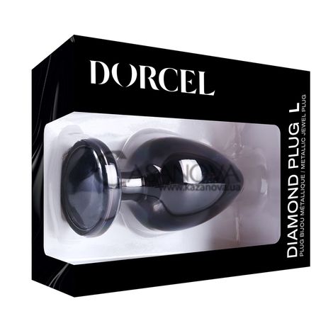 Основное фото Анальная пробка Dorcel Diamond Plug L чёрная с чёрным кристалом 9,5 см