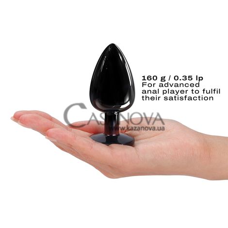 Основное фото Анальная пробка Dorcel Diamond Plug L чёрная с чёрным кристалом 9,5 см