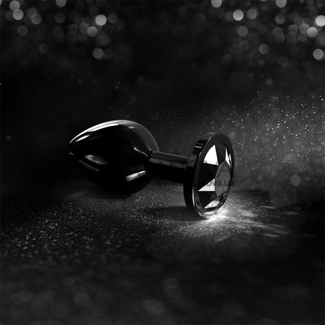 Основне фото Анальна пробка Dorcel Diamond Plug L чорна з чорним кристалом 9,5 см