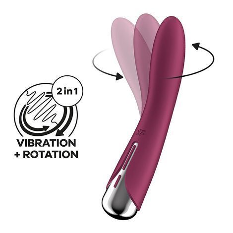 Основне фото Класичний вібратор з ротацією Satisfyer Spinning Vibe 1 бордовий 17,5 см