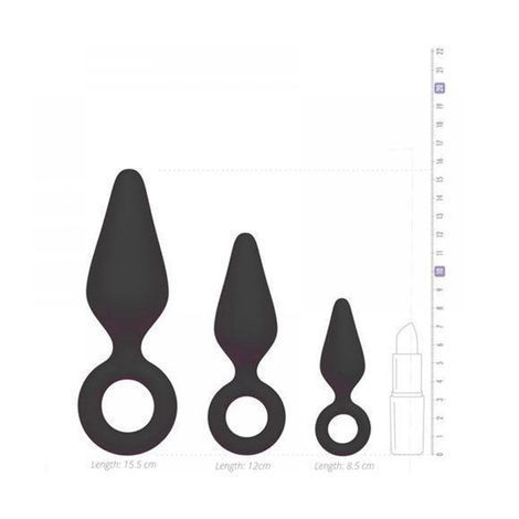 Основное фото Набор анальных пробок EasyToys Pointy Plug Set чёрный