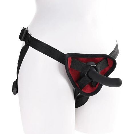 Основное фото Страпон на ремешках Sportsheets Saffron Silicone Pegging Kit чёрный 12,7 см