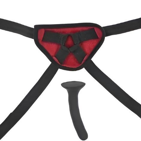 Основное фото Страпон на ремешках Sportsheets Saffron Silicone Pegging Kit чёрный 12,7 см