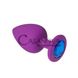 Дополнительное фото Анальная пробка Crystal Anal Plug S фиолетовая с синим кристаллом 7,5 см