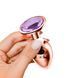 Дополнительное фото Анальная пробка EGZO Rose Gold Round Plug S в розовом золоте с сиреневым кристаллом 7 см