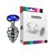 Дополнительное фото Анальная пробка с камнем LoveToy Rosebud Spiral Metal Plug серебристая с синим 6,9 см