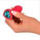 Дополнительное фото Силиконовая анальная пробка EGZO Silicone Pink Heart Plug S розовая с бирюзовым кристаллом 7,1 см