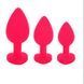 Дополнительное фото Силиконовая анальная пробка EGZO Silicone Pink Heart Plug S розовая с бирюзовым кристаллом 7,1 см