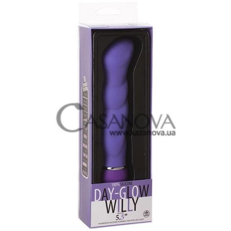 Основное фото Вибратор Day-Glow Willy фиолетовый 14 см