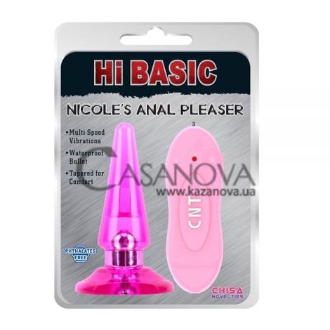 Основное фото Анальная вибропробка Hi Basic Nicole’s Anal Pleaser розовая 10,6 см
