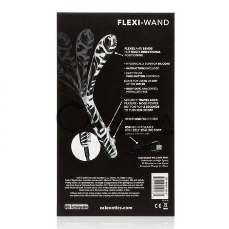 Основне фото Вібратор Hype Flexi-Wand чорно-білий 14 см