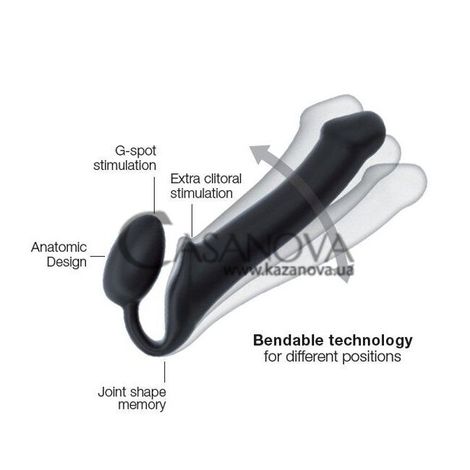 Основное фото Безремневой страпон Strap-On-Me Black XL чёрный 15,8 см