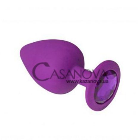 Основное фото Анальная пробка Crystal Anal Plug S фиолетовая с фиолетовым кристаллом 7,5 см