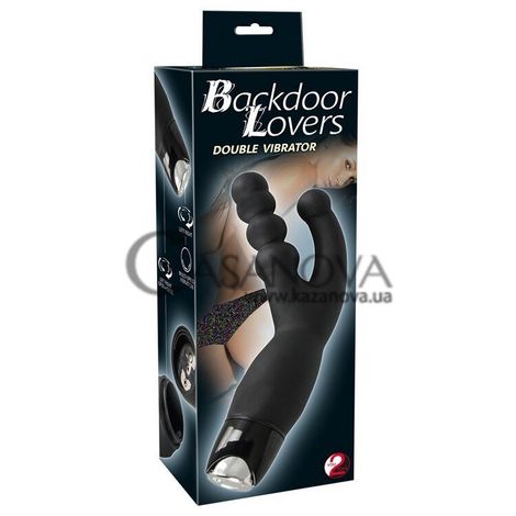 Основне фото Подвійний вібратор Backdoor Lovers чорний 21,5 см