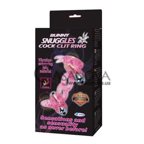 Основное фото Кольцо-стимулятор Bunny Snuggles Cock Clit Ring BI-014079 розовое
