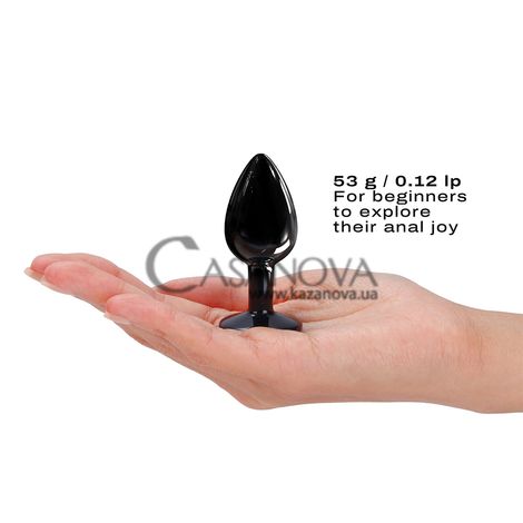Основное фото Анальная пробка Dorcel Diamond Plug S чёрная с чёрным кристалом 7,1 см
