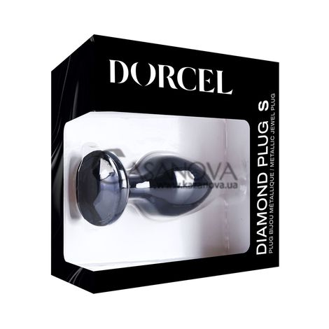 Основне фото Анальна пробка Dorcel Diamond Plug S чорна з чорним кристалом 7,1 см