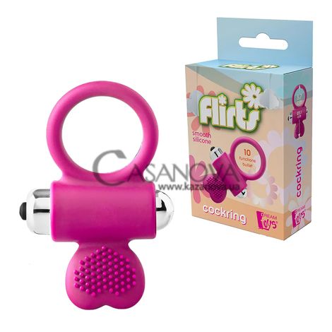 Основное фото Эрекционное кольцо с вибрацией Dream Toys Flirts Cockring розовое 5,7 см