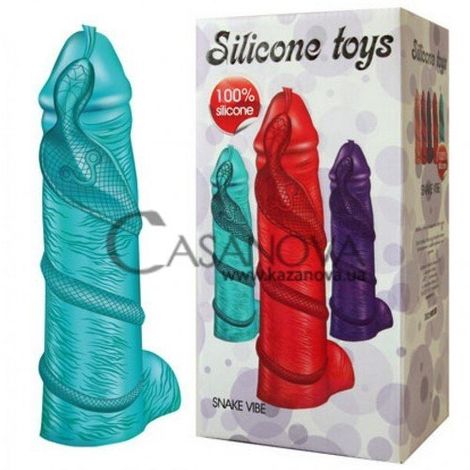 Основное фото Вибратор Silicone Toys Snake Vibe бирюзовый 17 см