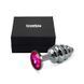 Дополнительное фото Анальная пробка с камнем LoveToy Rosebud Spiral Metal Plug серебристый и фуксия 6,9 см
