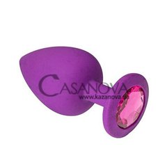 Основное фото Анальная пробка Crystal Anal Plug L фиолетовая с ярко-розовым кристаллом 9 см