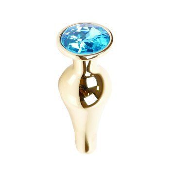Основне фото Анальна пробка Boss Series Jewellery Gold Light Blue Crystal золота 9,5 см