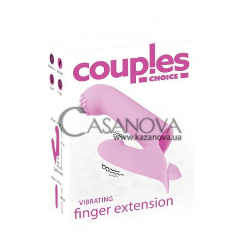 Основное фото Вибронасадка на палец Couples Choice Vibrating Finger Extension розовая 17 см