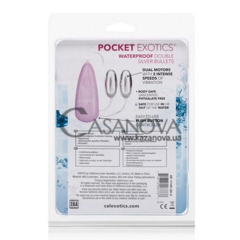 Основне фото Подвійне віброяйце Pocket Exotics Waterproof Double Silver Bullets рожеве