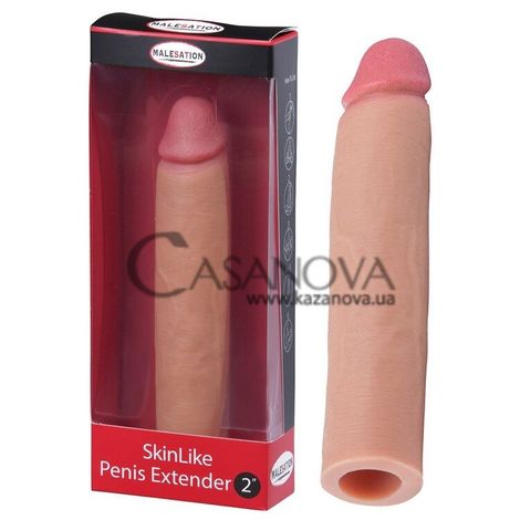 Основное фото Удлиняющая насадка на пенис Malesation SkinLike Penis Extender 2" телесная 21 см
