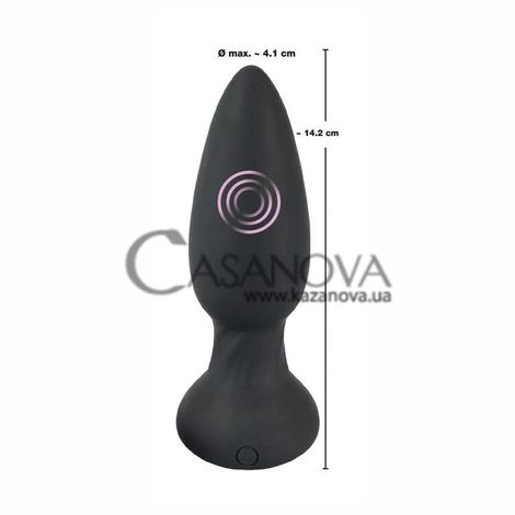 Основне фото Анальна вібропробка Black Velvets Remote Controlled Vibrating Plug чорна 14,2 см