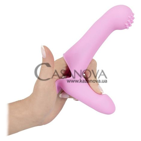 Основное фото Вибронасадка на палец Couples Choice Vibrating Finger Extension розовая 17 см
