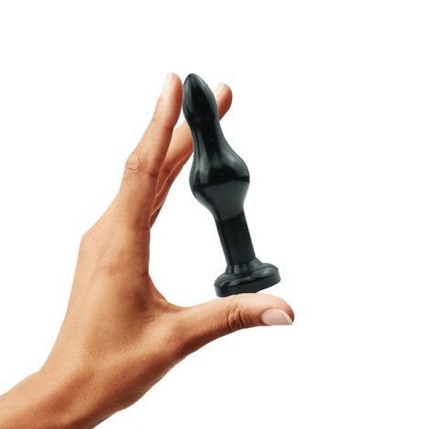 Основное фото Анальная пробка Anal Jewelry Plugs чёрная с зелёным кристаллом 10,3 см