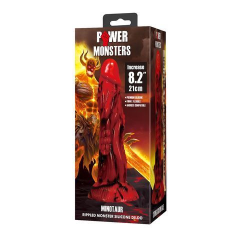 Основне фото Демонічний фалоімітатор Lybaile Power Monsters Minotaur червоний з чорним 21 см