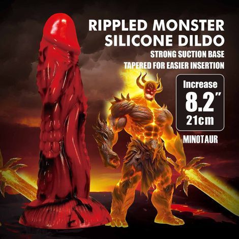Основне фото Демонічний фалоімітатор Lybaile Power Monsters Minotaur червоний з чорним 21 см