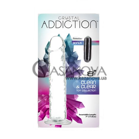 Основное фото Фаллоимитатор на присоске Crystal Addiction Vertical Dong 8″ бесцветный 20,3 см