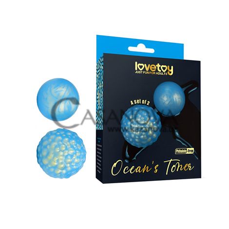 Основне фото Набір вагінальних кульок Lovetoy Ocean's Toner Egg Set LV445001 синій із золотим