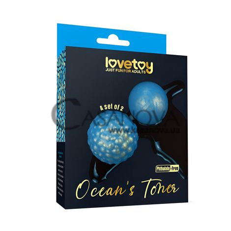 Основне фото Набір вагінальних кульок Lovetoy Ocean's Toner Egg Set LV445001 синій із золотим