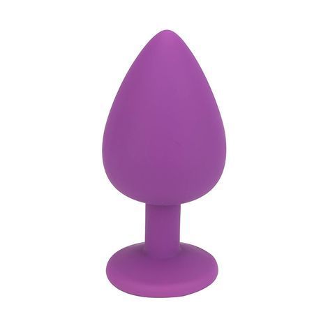 Основне фото Силіконова анальна пробка Crystal Silicone S RDNI-280571 фіолетова з чорним кристалом 7,5 см