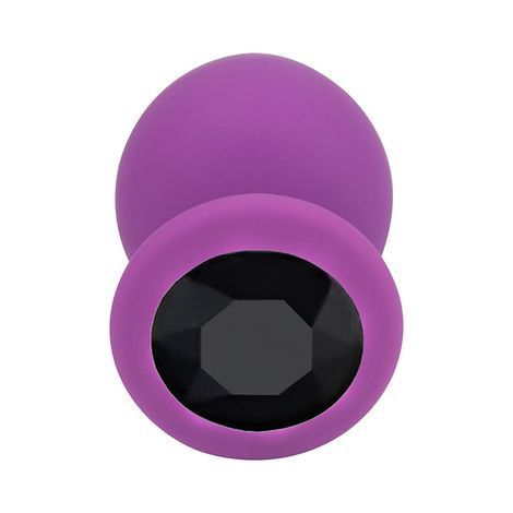 Основне фото Силіконова анальна пробка Crystal Silicone S RDNI-280571 фіолетова з чорним кристалом 7,5 см
