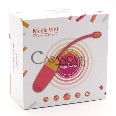Основне фото Віброяйце Magic Motion Magic Vini рожеве з оранжевим 10 см