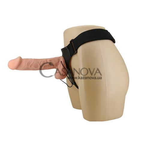 Основное фото Женский страпон с вибрацией Lybaile Ultra Passionate Harness Strap On RealDeal 10.2" телесный 26 см