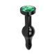Дополнительное фото Анальная пробка Anal Jewelry Plugs чёрная с зелёным кристаллом 10,3 см