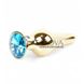 Додаткове фото Анальна пробка Boss Series Jewellery Gold Light Blue Crystal золота 9,5 см