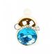 Дополнительное фото Анальная пробка Boss Series Jewellery Gold Light Blue Crystal золота 9,5 см