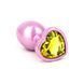 Дополнительное фото Анальная пробка EGZO Pink Perl Heart Plug S розовая с салатовым кристаллом 7,1 см
