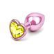 Дополнительное фото Анальная пробка EGZO Pink Perl Heart Plug S розовая с салатовым кристаллом 7,1 см