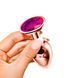 Додаткове фото Анальна пробка EGZO Rose Gold Round Plug M у рожевому золоті з малиновим кристалом 8,2 см