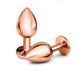 Додаткове фото Анальна пробка EGZO Rose Gold Round Plug M у рожевому золоті з малиновим кристалом 8,2 см