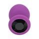 Додаткове фото Силіконова анальна пробка Crystal Silicone S RDNI-280571 фіолетова з чорним кристалом 7,5 см